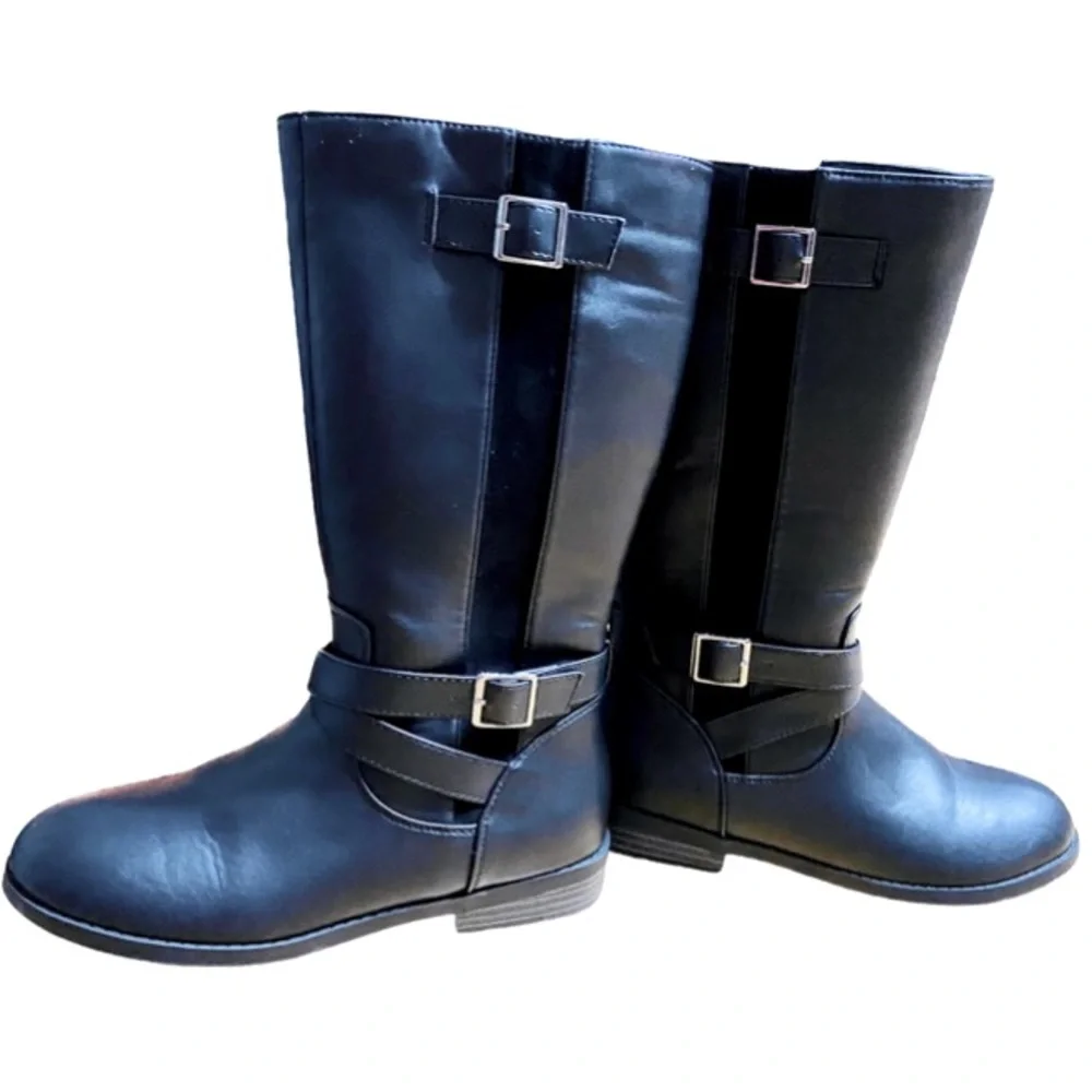 J.C.Penny’s THEREABOUTS Remi Flat Heel KneeHigh Riding Boots Side Zip Girl’s Sz4 - Picture 6 of 11